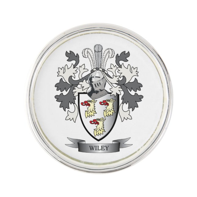 Wiley Family Crest Coat of Arms Lapel Pin (Front)