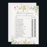 Wilflowers Bride or Groom game fully editable card<br><div class="desc">Bride or Groom game fully editable card. Bachelorette | Hens Party Game. This is part of the beautiful "Wildflowers Bride Collection",  check our shop to find matching items.</div>