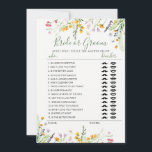 Wilflowers Bride or Groom game fully editable card<br><div class="desc">Bride or Groom game fully editable card. Bachelorette | Hens Party Game. This is part of the beautiful "Wildflowers Bride Collection",  check our shop to find matching items.</div>