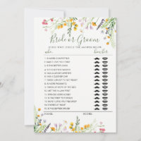Wilflowers Bride or Groom game fully editable card