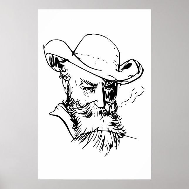 Wilhelm Busch Self Portrait Poster (Front)