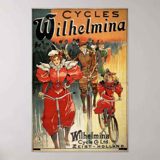 Wilhelmina Cycles Victorian Bicycle Advertising Poster (Front)