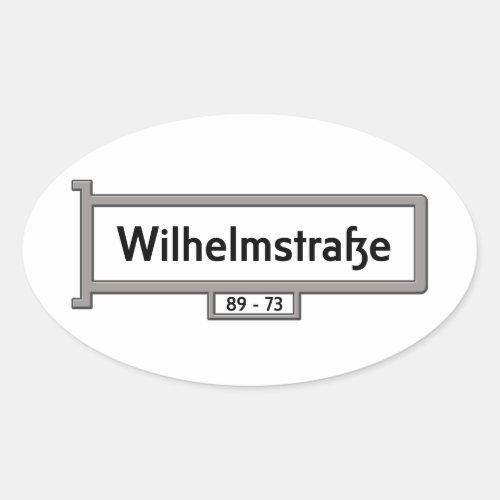 Wilhelmstrasse Berlin Street Sign Oval Sticker