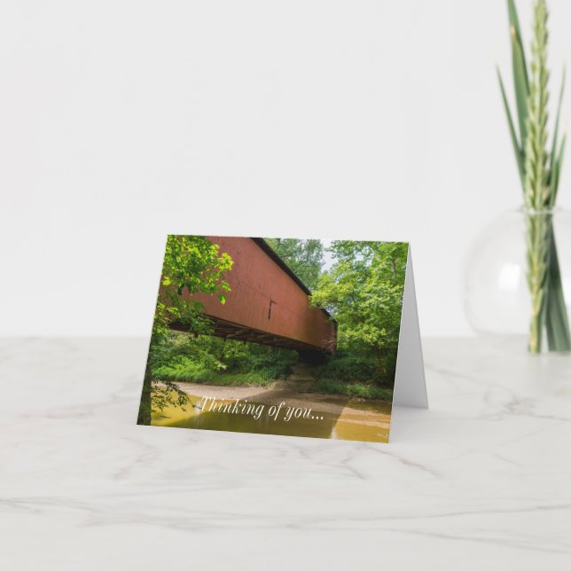 Wilkens Mill Covered Bridge Thinking Of You Card (Front)