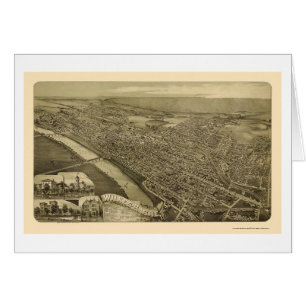 Wilkes-Barre, PA Panoramic Map - 1889 Cards