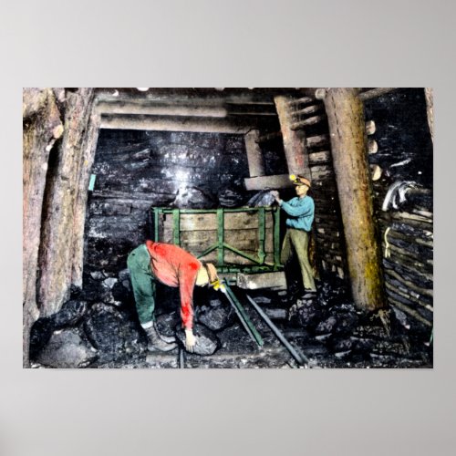 Wilkes Barre Pennsylvania Coal Mining in Shaft Poster