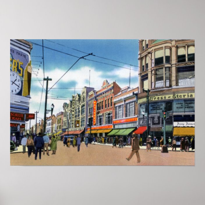 Wilkes Barre Pennsylvania South Main Street Poster