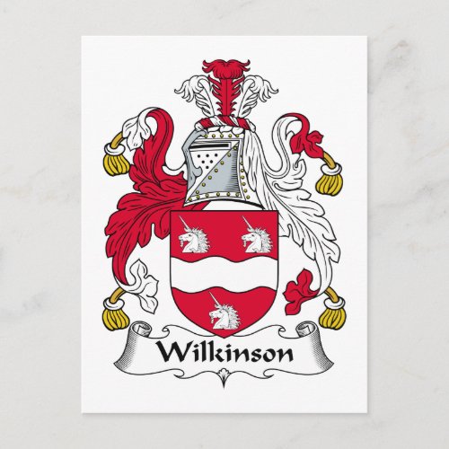 Wilkinson Family Crest Postcard