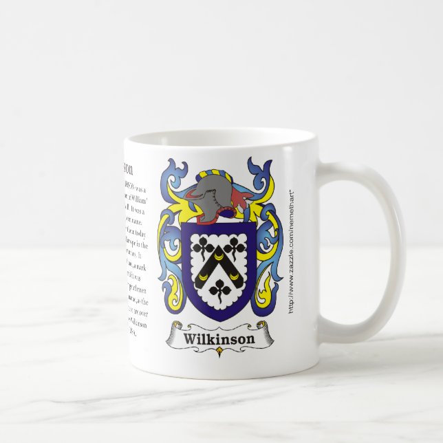Wilkinson, the origin, meaning and the crest coffee mug (Right)