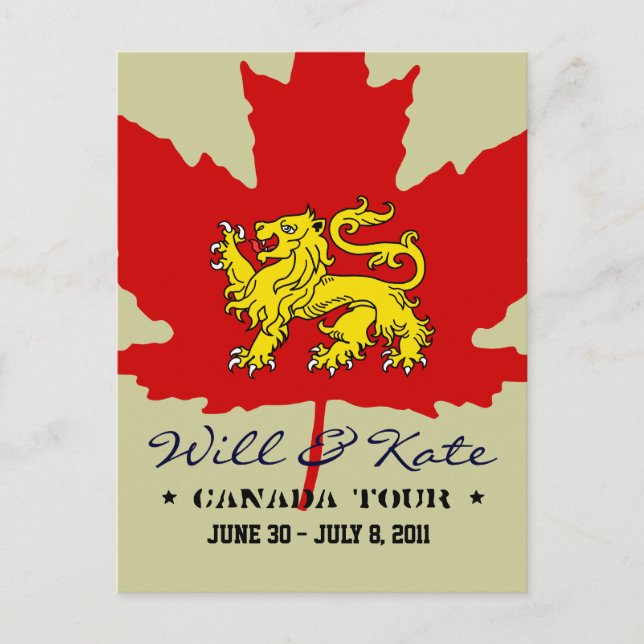 Will and Kate CANADA Tour Postcard (Front)