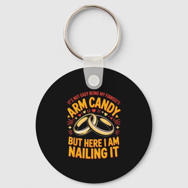 Will be arm candy engagement fiancé couple arm keychain (Front)