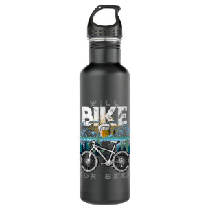 Will Bike Beer Cycling Biking Beer Lover Drinking3 Stainless Steel Water Bottle