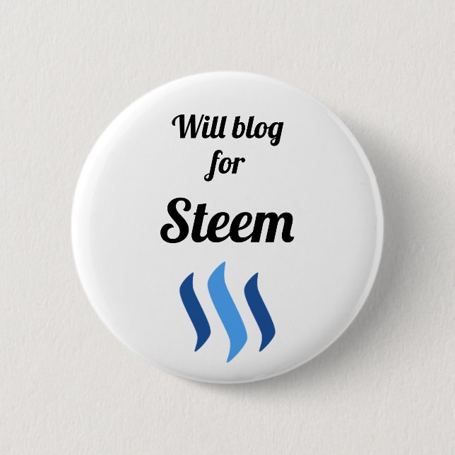 Will Blog For Steem Button (Front)