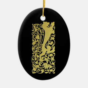 Will Bradley Heraldic Lion Ceramic Ornament