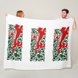 Will Bradley Heraldic Lion Fleece Blanket