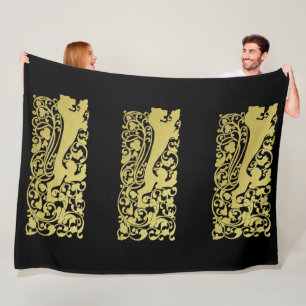 Will Bradley Heraldic Lion Fleece Blanket