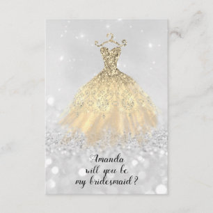 Will Bridesmaid Glitter Diamond Dress Princess Invitation