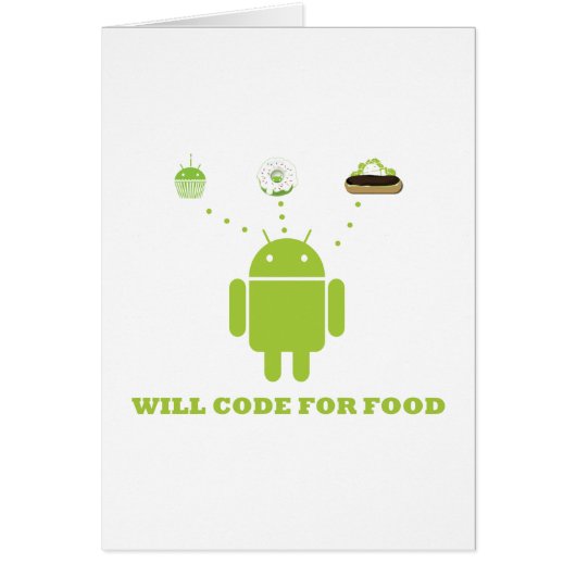 Will Code For Food (Android Software Developer) Cards (Front)