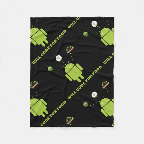 Will Code For Food Android Software Developer Fleece Blanket