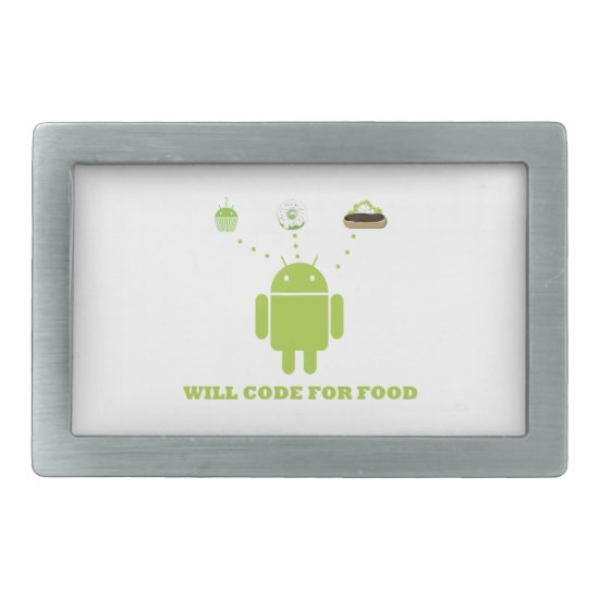 Will Code For Food (Android Software Developer) Rectangular Belt Buckle
