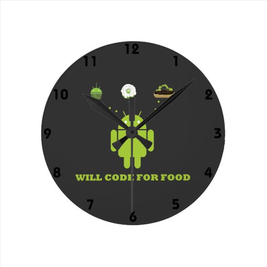 Will Code For Food (Android Software Developer) Round Clock