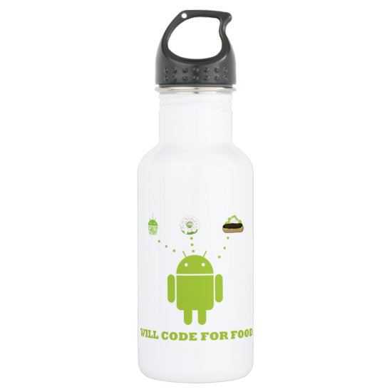 Will Code For Food (Android Software Developer) Stainless Steel Water Bottle