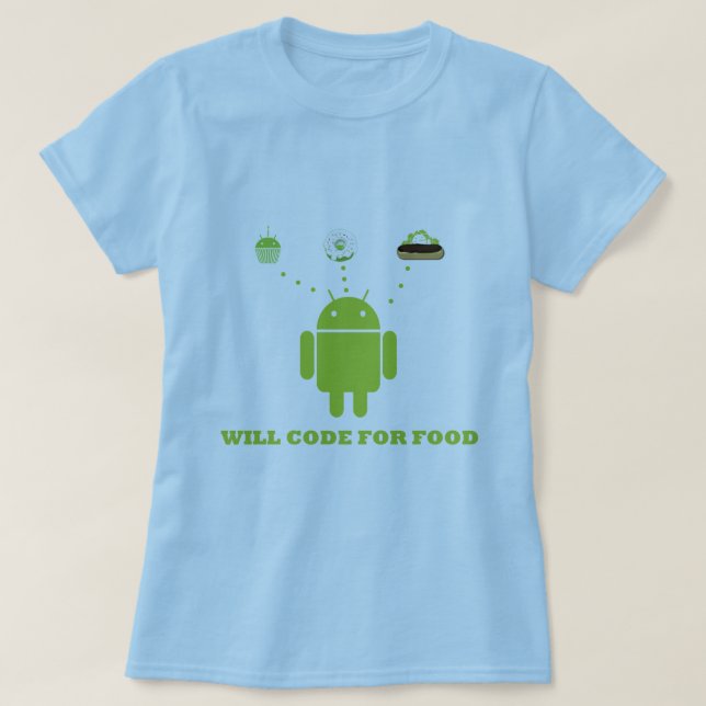 Will Code For Food (Android Software Developer) T-Shirt (Design Front)