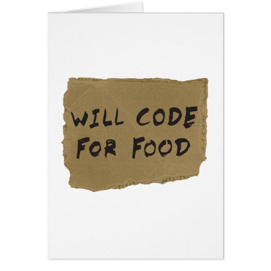 Will Code For Food Cards (Front)