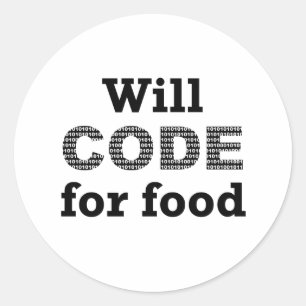 Will Code For Food Stickers