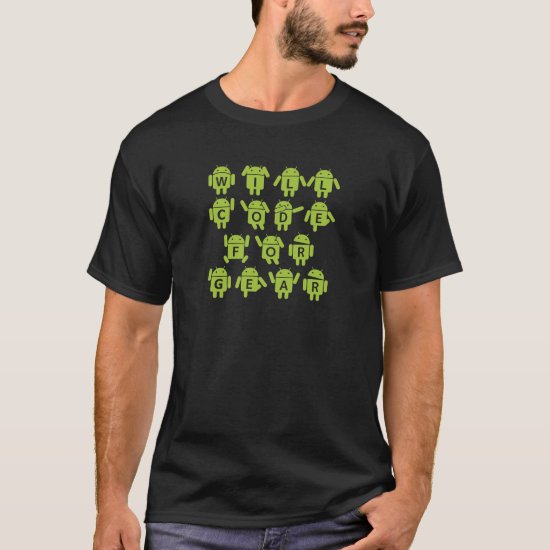 Will Code For Gear (Bugdroid Software Developer) T-Shirt
