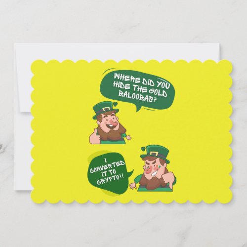 Will Convert the Gold to Crypto Funny St Patricks  Holiday Card