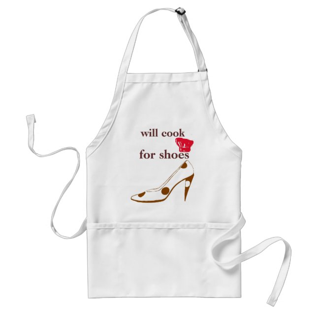 Will Cook for Cute High Heels Adult Apron (Front)