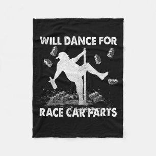 Will Dancing For Race Car Parts Dirt Track Racing Fleece Blanket