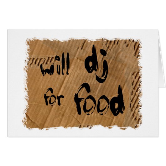 Will DJ For Food Cards (Front Horizontal)