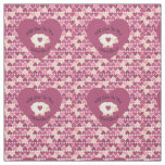 Will Ewe Be My Valentine Heart Pattern Background Fabric