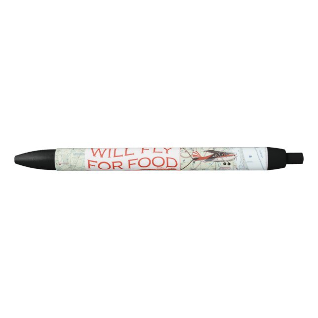 Will Fly for Food Pen (black ink) (Front)