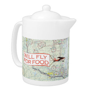 Will Fly for Food Teapot