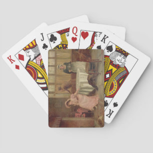 'Will He Come?' (oil on canvas) Poker Cards