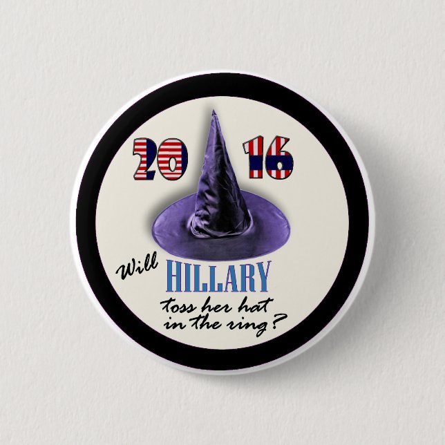 Will Hillary run in 2016? Button (Front)