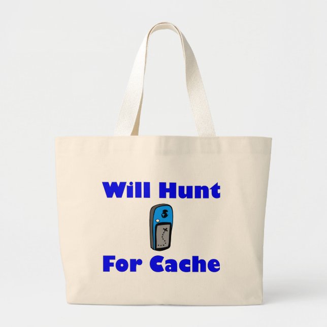 Will Hunt for Cache Large Tote Bag (Front)