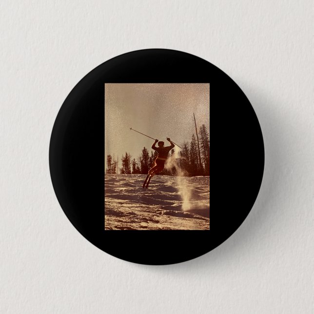 Will is skiing  button (Front)