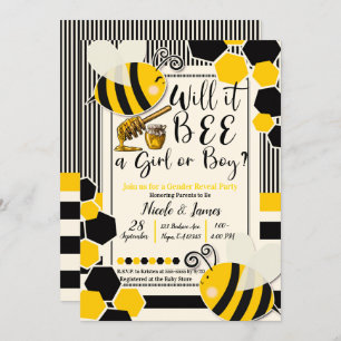 Will it BEE Baby Shower Gender Reveal Invitation