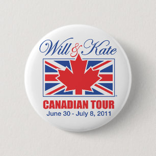 WILL & KATE CANADIAN TOUR PINBACK BUTTON