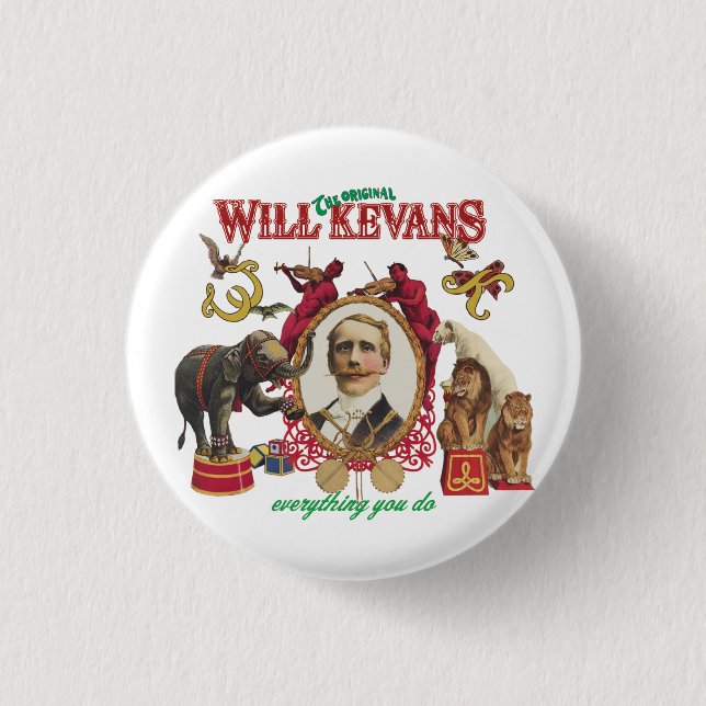 will kevans badge 2 pinback button (Front)