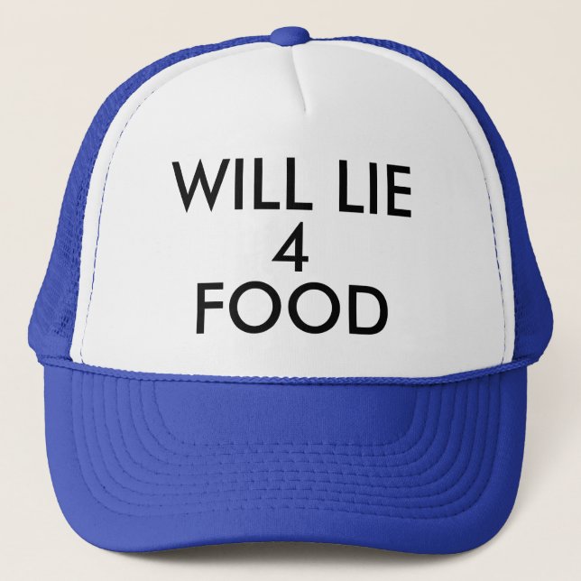 WILL LIE 4 FOOD Hat Baseball Cap (Front)