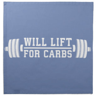 Will Lift For Carbs - Funny Novelty Workout Cloth Napkin
