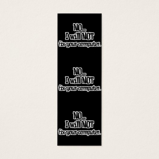 Will NOT Fix Your Computer bookmark (Front)