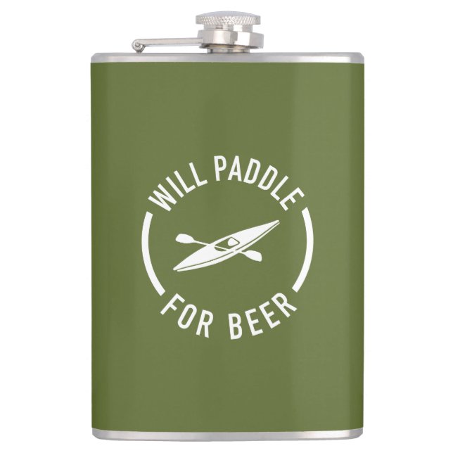 Will Paddle For Beer Flask (Front)