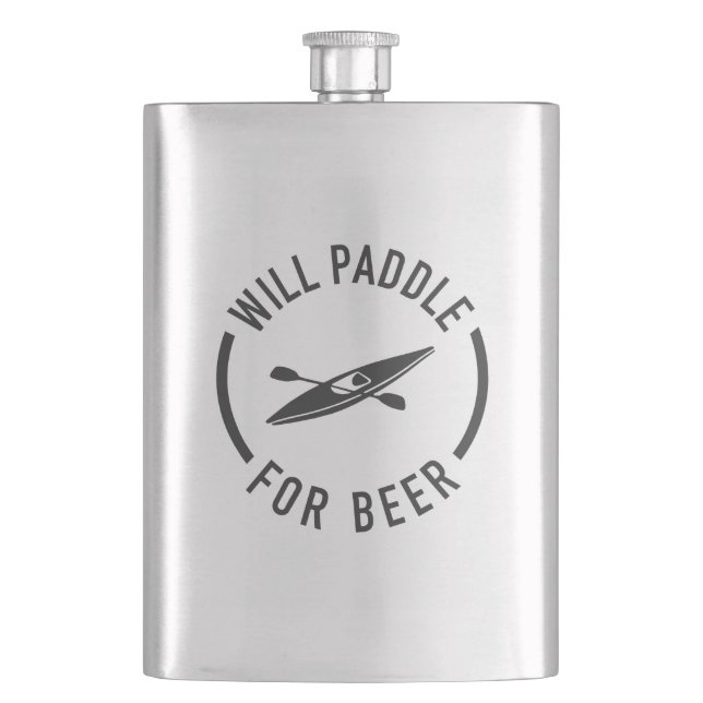 Will Paddle For Beer Flask (Front)