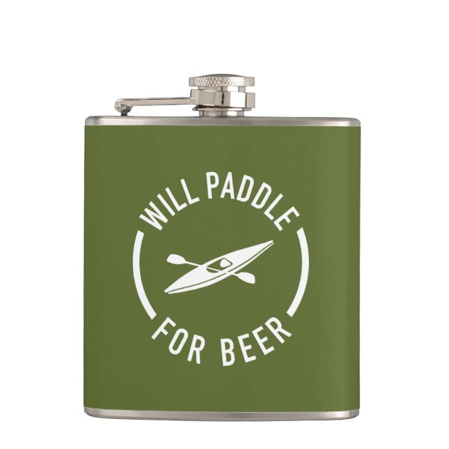 Will Paddle For Beer Flask (Front)